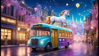 The Unicorns on the Bus | Magical Bus Ride Song for Kids | Unicorn Adventure Rhyme