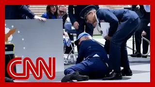 Biden trips over sandbag during Air Force Academy commencement