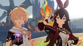 Fighting boss, but the team is ruled by Lynette's hat #genshinimpact 