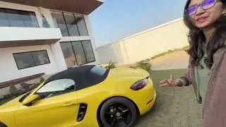 sourav joshi wife Driving Porche Super Car