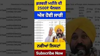 ਬੁਢਾਪਾ ਪੈਨਸ਼ਨ ਵੱਡੇ ਐਲਾਨ, 2500 Pension, Budapa Pension scheme, #2500pension #pension