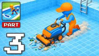 Pool Cleaning Game Simulator - Gameplay Walkthrough Part 3 - Scrub Shine Relax (iOS, Android)