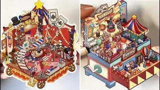 DIY a Circus and Circus Box with Cute Animals🎪🎠| | [ASMR] scene stickers