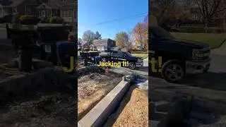 Jack Hammering a concrete pad! #jackhammer #concrete #construction