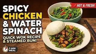 Spicy Chicken & Morning Glory (No Talking) ✂️ ASMR Cooking