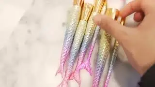 I Bought A Rainbow Fish Tail Makeup Brushes From Wish!!! | Wish Tiktok Reviews