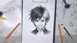 How to Draw Anime Boy &ndash; Easy Pencil Sketch #anime #drawanime #drawingtutorial