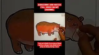 HOW TO DRAW HIPPO | ANIMAL DRAWING | OIL PASTEL DRAWING