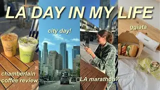 los angeles vlog 🌞 chamberlain coffee review, ggiata sandwich, LA marathon planning, and more!!