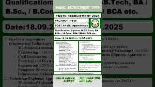 TNSTC RECRUITMENT 2025 #TNSTC #jobvacancy #job #tngovt #apprentice #govtjobs #tn #tnstcbus #tnpsc