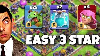 Th15 Super Archer Blimp with Baby dragon easy 3 star creative attack  clash of clans (coc)