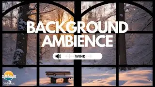 Snowy Forest Window Scene | Relaxing Wind Sounds & Park Bench Ambience