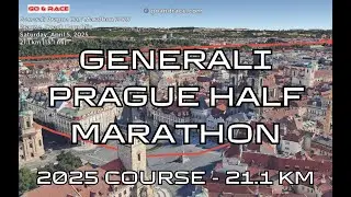 Generali Prague Half Marathon 2025: fly over the half-marathon course! Video of the race path.