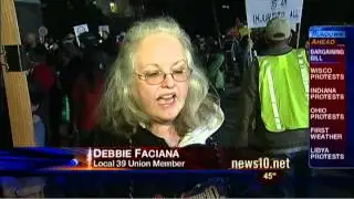 California workers show support for Wisconsin demonstrators