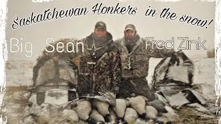 Honkers in snow-covered barley field Fred Zink and Big Sean