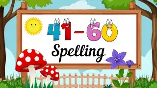 Number names/number names 41-60 with spellings/forty one to sixty spellings in English