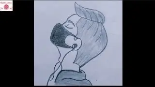 Masked Boy Listening to Music Drawing| Simple Pencil Sketch Tutorial for Beginners