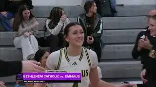 Баскетбольный матч среди девушек в рамках EPC - Bethlehem Catholic против Emmaus.