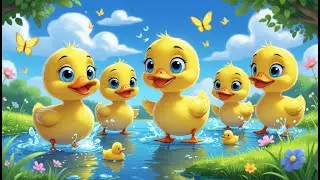 5 Little Ducks 🦆 | Fun Kids Nursery Rhyme | Animated Cartoon | Hindi Kids Rhymes | Infobell Rhymes |