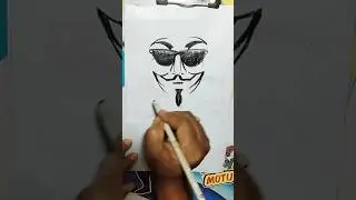 Hacker mask drawing easy // #Hacker #drawing  #viralvideo  #shorts #short