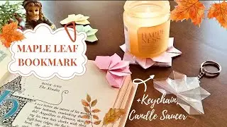 Maple Leaf Origami Tutorial🍁Easy Bookmarks, Keychain, Candle Coaster with Origami🍂Autumn Serenity
