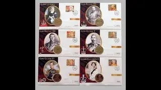 1999 Monarchs of the 20th Century Crown Coin Cover Set - Isle of Man First Day Covers