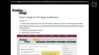 Applying for New York State Certification | School of Education
