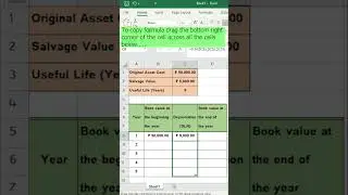 Calculate Depreciation with Straight Line Method in Excel | #excel #youtubeshorts #education