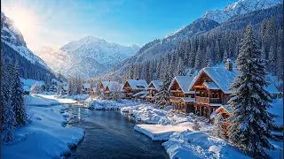 Cozy Christmas Cabin Jazz - River Ambience for Relaxing, Study & Work