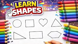 Learn Shapes, Colour, Educational videos for kids, Drawing and colouring, 2D shapes drawing | #art 