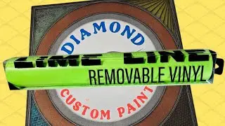 Custom lettering using Lime Line Vinyl and 90s paint