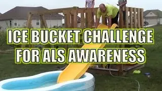 Kiddie Pool Full of Ice Challenge for ALS Awareness