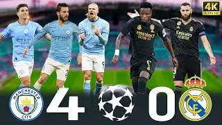 Manchester City 4&ndash;0 Real Madrid 4K UHD UCL 2023 Extended Highlights #ucl