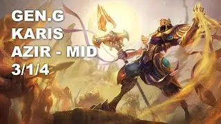 Gen.G Karis Mid Azir vs Aurelion Sol - KR Challenger Rank Game 10.7
