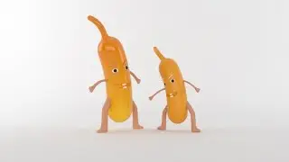 C4D-Tutorial [ Model Character banana  and Render Redshift  ] Live Stream