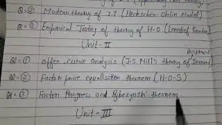 M.A ECONOMICS 3rd  Sem important questions of international trade for obtaining good marks in exam