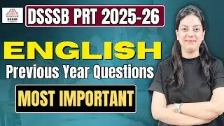 🔥DSSSB PRT 2025-26 English Most Important Questions | Don&rsquo;t Miss #dsssb 