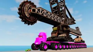EPIC ESCAPE FROM GIANT MACK TRUCK CRANE VS LIGHTNING MCQUEEN IN BEAMNG DRIVE