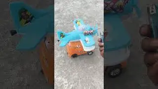 RC mast airplane and mini super car toy testing video