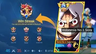 36 WINSTREAK RANKED+HARD MATCH!! TOP 1 SORA BRUTAL BUILD & EMBLEM 2026 (must try) | MOBILE LEGENDS