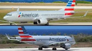 Ameircan Airlines B737 / A319 Action @ Curacao International Airport