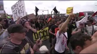 Raw Video: Protesters Block Street Near DNC