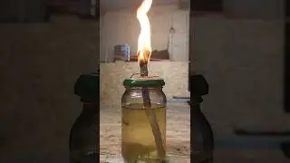 vegetable oil lamp!                               #diy #survival #subscribe #hunting #nature