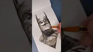 Alex Ross Batman study using liquid charcoal! #art #batman #alexross #charcoal