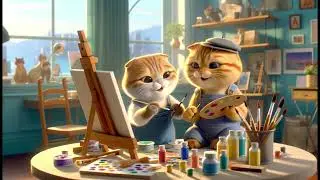 The story of a golden Scottish Fold family growing up.