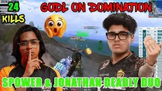 🇮🇳JONATHAN Spower on Fire🥶 Shocking 1v4 🔥Deadly Duo 🥶24 Kills Domination Total 🫡 GodL | GODLIKE