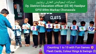 ECCE class activity|Counting 1 to 10 with Fun Games 🎯  Flash Cards, Colour Rings & Swings 🎡