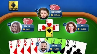 Многопользовательский игровой процесс карточной игры Callbreak Gold Star | Callbreak Master | Android | игра Call Break