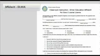 Texas Drivers Ed Affidavit