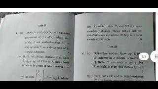 GJUS&T Msc mathematics algebra question paper